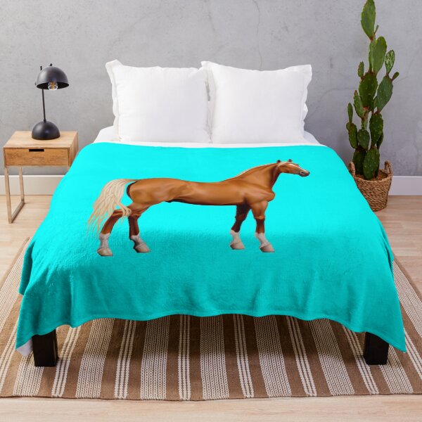 Item preview, BROWN HORSE ON AQUA designed and sold by PetsandBeyond.