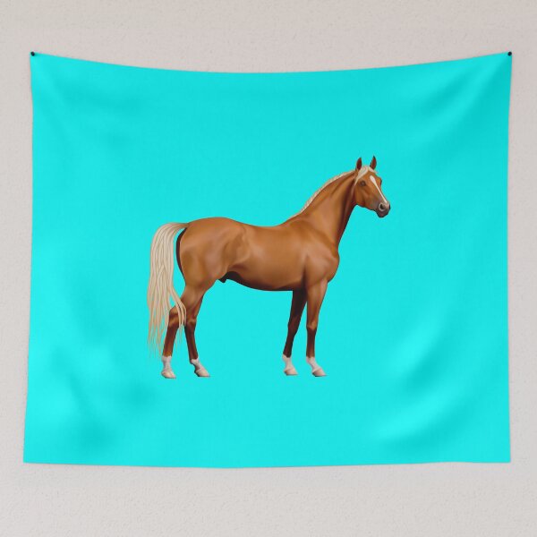 Item preview, BROWN HORSE ON AQUA designed and sold by PetsandBeyond.