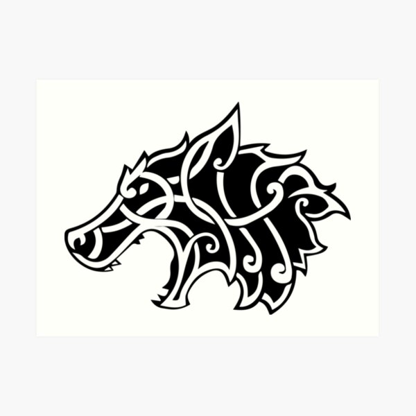 Viking Wolf Head Art Prints | Redbubble