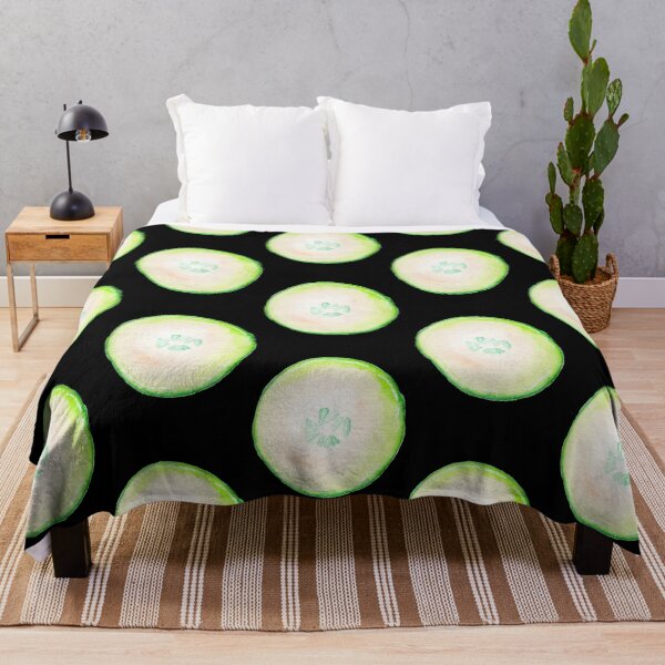 Watercolor Cucumber Throw Blanket