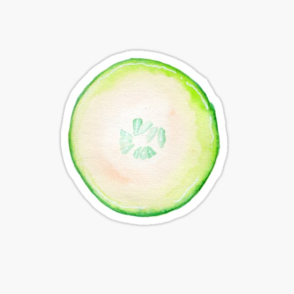 Watercolor Cucumber Sticker