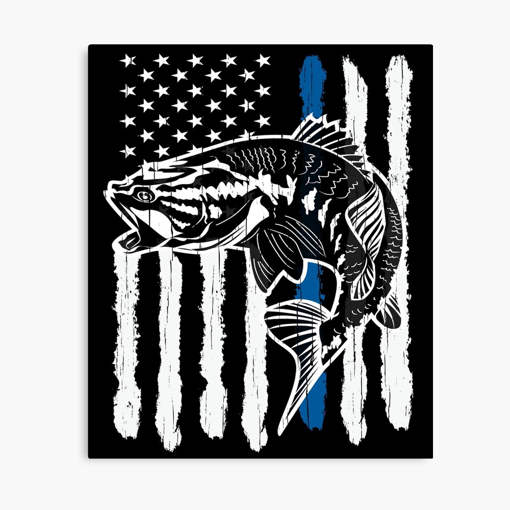 Bass Fishing American Flag' Poster, picture, metal print, paint by  FunnyGifts