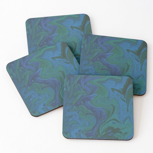 Item preview, Dark Green Blue Cyan Emerald Marble Liquid Pattern Painting Texture designed and sold by harmoneer.