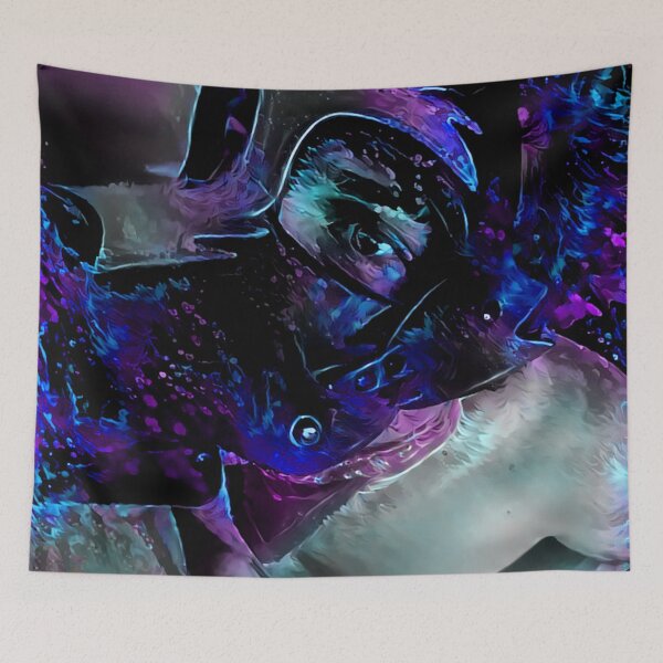 Item preview, Blacklight Portrait of a Perfect Pup designed and sold by ArcadiaAbstract.