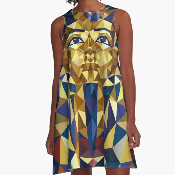 Golden Tutankhamun A-Line Dress