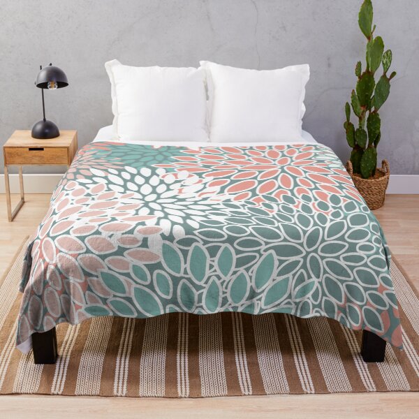 Item preview, Teal and Coral Floral Pattern designed and sold by meggydesigns.