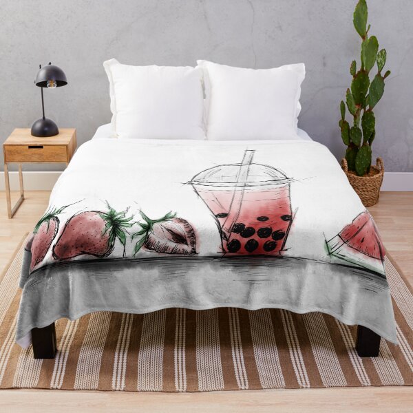 Item preview, Summer Fresh Strawberry and Watermelon Bubble Tea designed and sold by SketchingSofia.