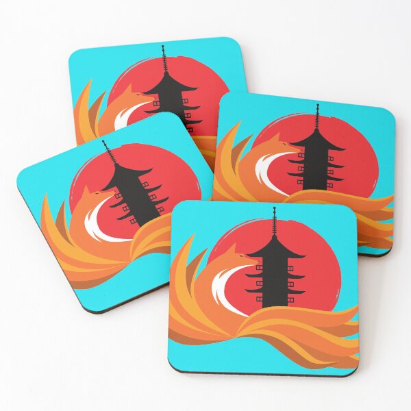 Item preview, Nine-Tailed Fox with Rising Sun and Pagoda designed and sold by Christian Cura.