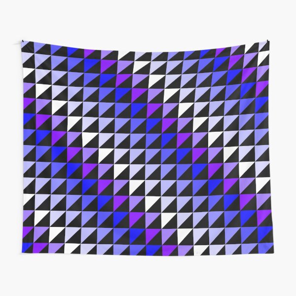 Triangle Repeating Blue and White Pattern Tapestry