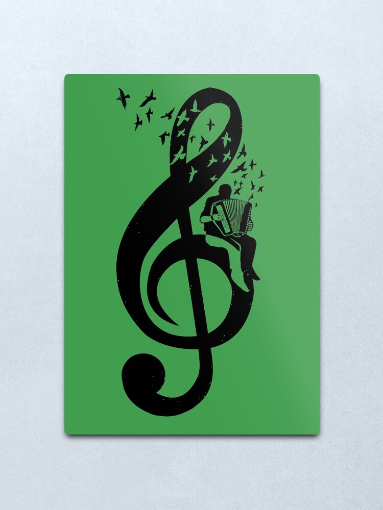 Alternate view of Treble Clef - Accordion Metal Print