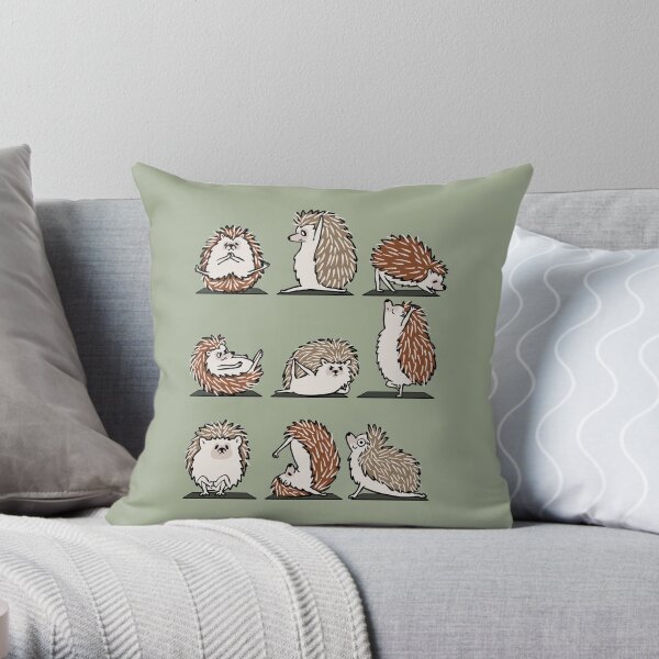 Hedgehog Yoga Throw Pillow