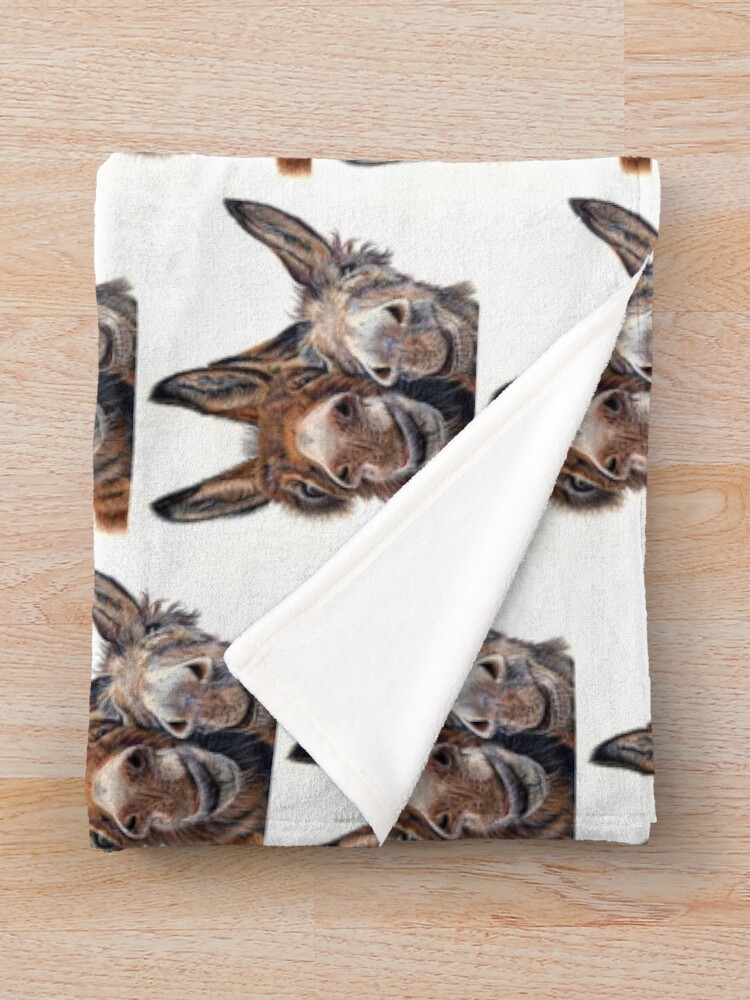 "Donkeys Hee Haw" Throw Blanket for Sale by AnimalArtbyLAW Redbubble