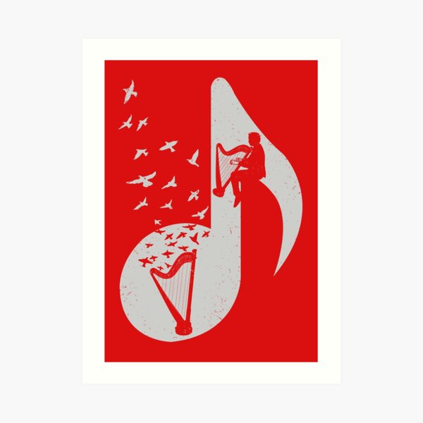 Musical note - Harp Art Print
