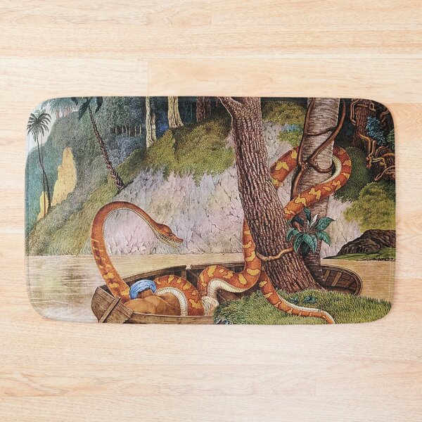 Item preview, A giant constricting snake eating a man designed and sold by Vintage Designs +.