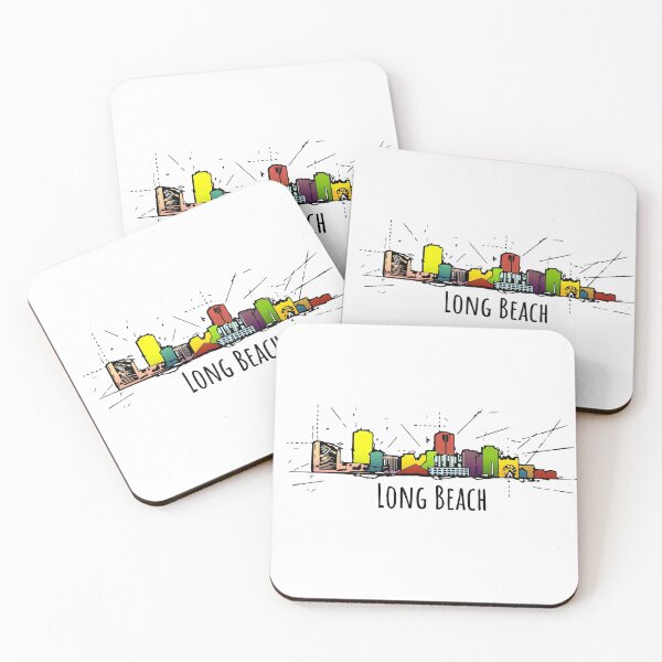 Item preview, Long Beach Cartoon California Skyline  designed and sold by IvonDesign.