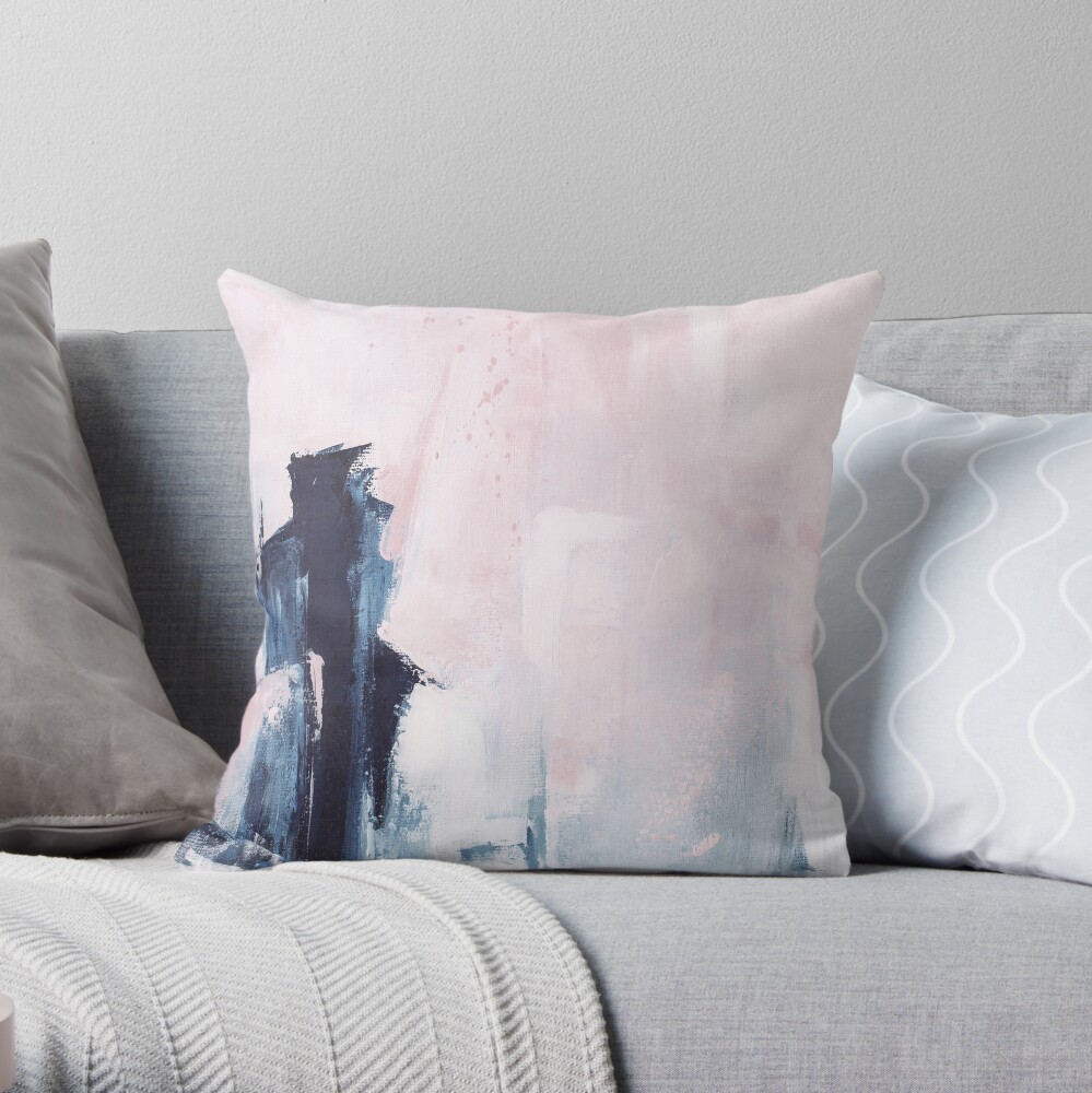 "pink and navy 1" Throw Pillow for Sale by ElaSzczepaniak | Redbubble