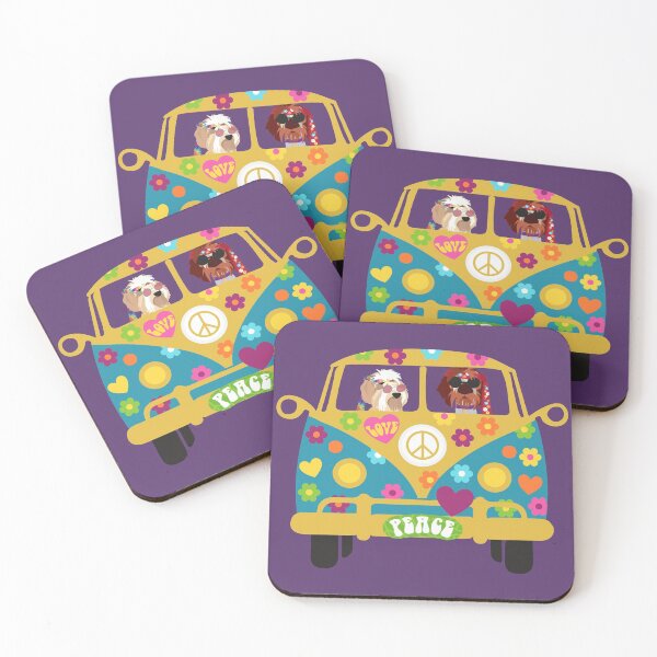 HIPPIE DUO Coasters (Set of 4)