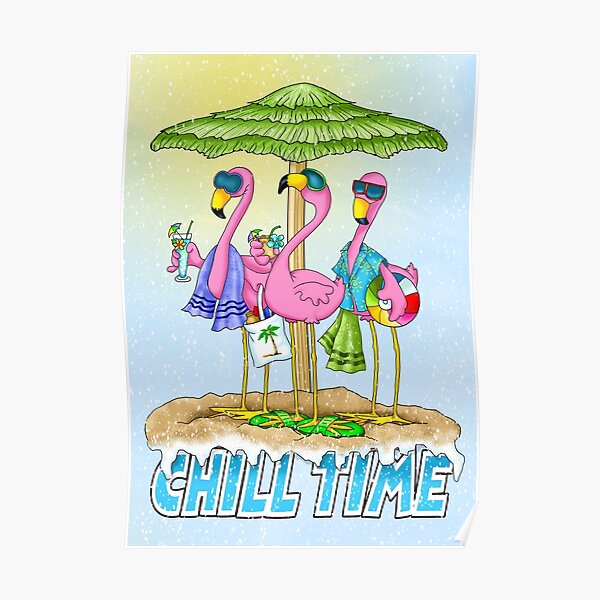 Flamingo Beach Party Poster