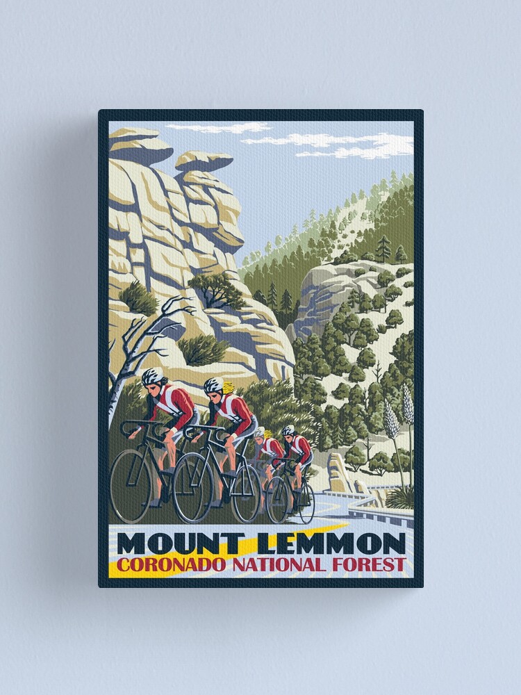 Alternate view of Cycling on Mount Lemmon Canvas Print