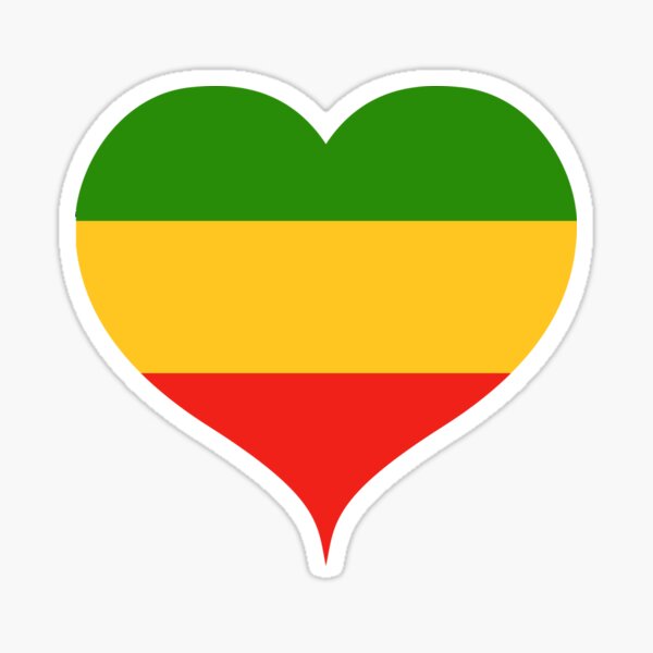 Rasta Rastafarian Love Heart Sticker