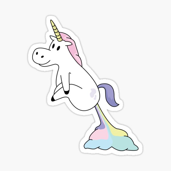 Sticker Einhorn Furz Redbubble