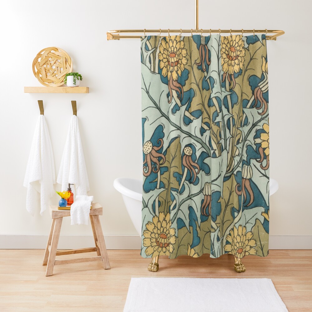 "Art Nouveau Dandelion" Shower Curtain for Sale by bluespecsstudio