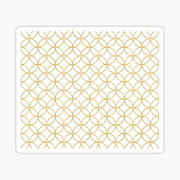 Japanese Traditional Design 2 -SHIPPO- White&Gold Sticker