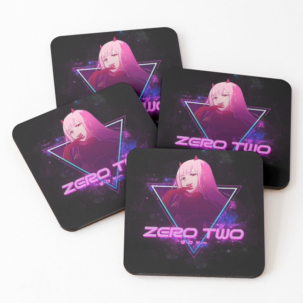 Darling in the Franxx (Zero Two 002 Aesthetic) Coasters (Set of 4)
