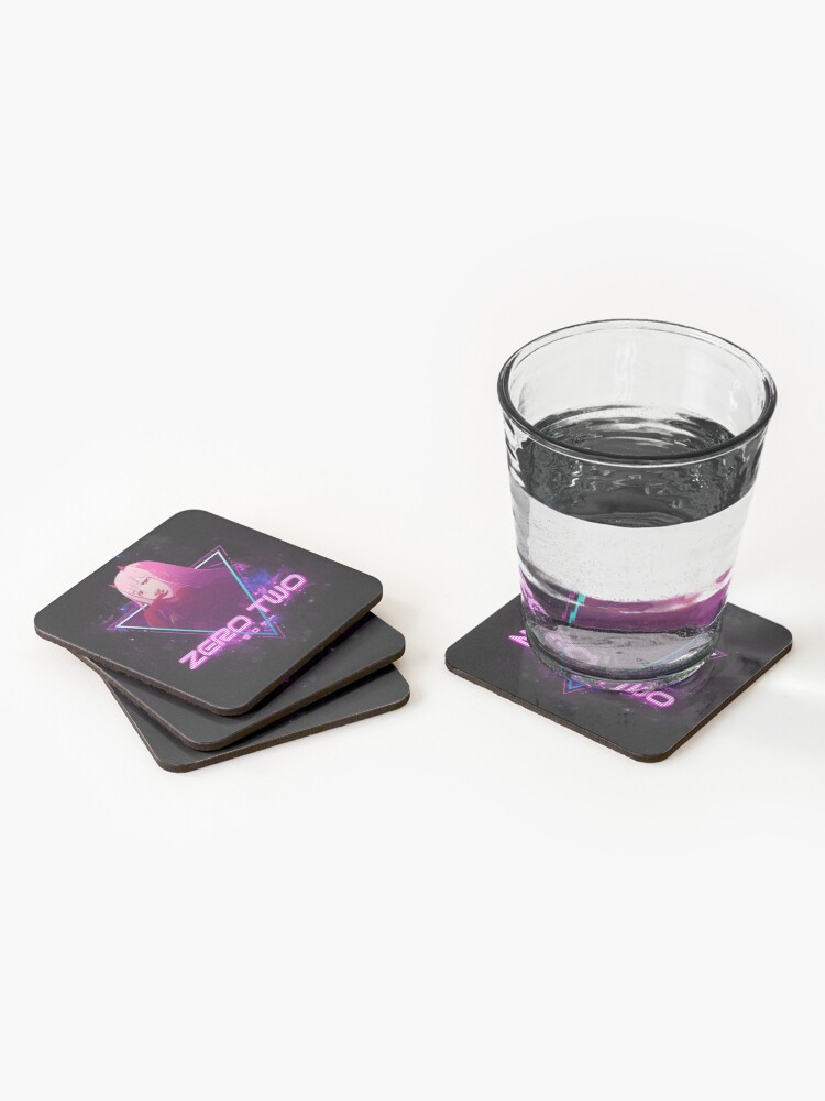 Alternate view of Darling in the Franxx (Zero Two 002 Aesthetic) Coasters (Set of 4)