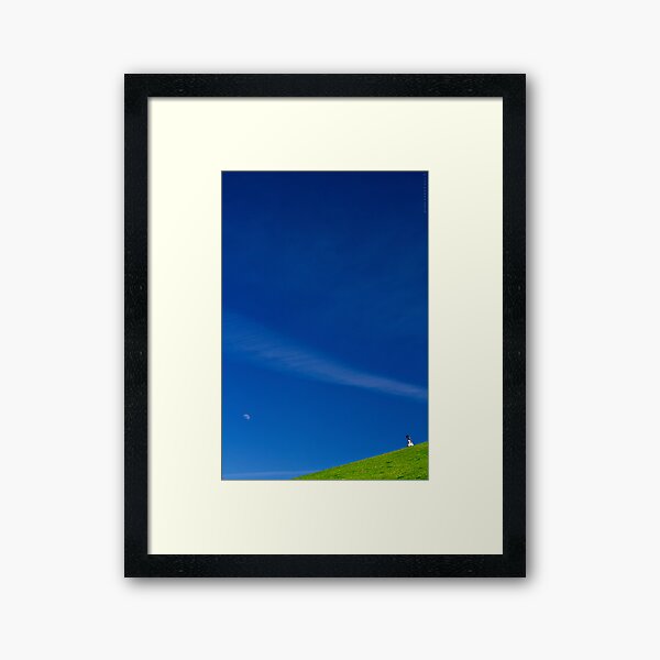 the girl on a hill Framed Art Print