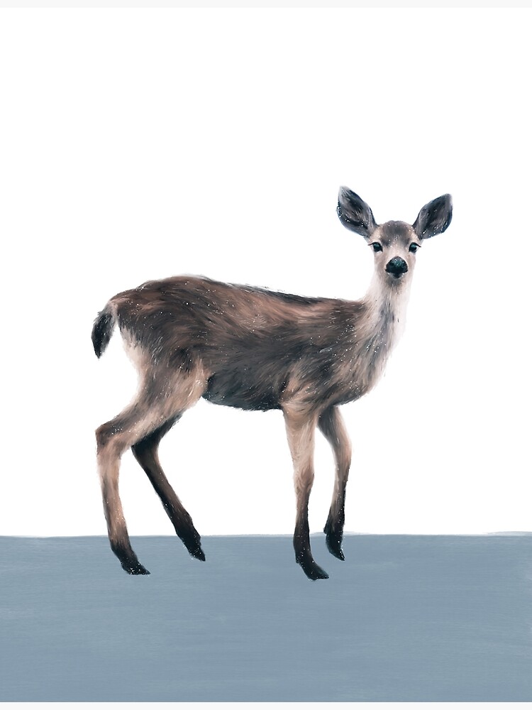 Deer on Slate Blue by AmyHamilton