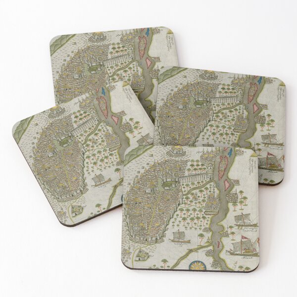 Item preview, Antique cartography: ancient map of Cairo, Egypt, from the Book of Piri Reis designed and sold by AntiqueScience.