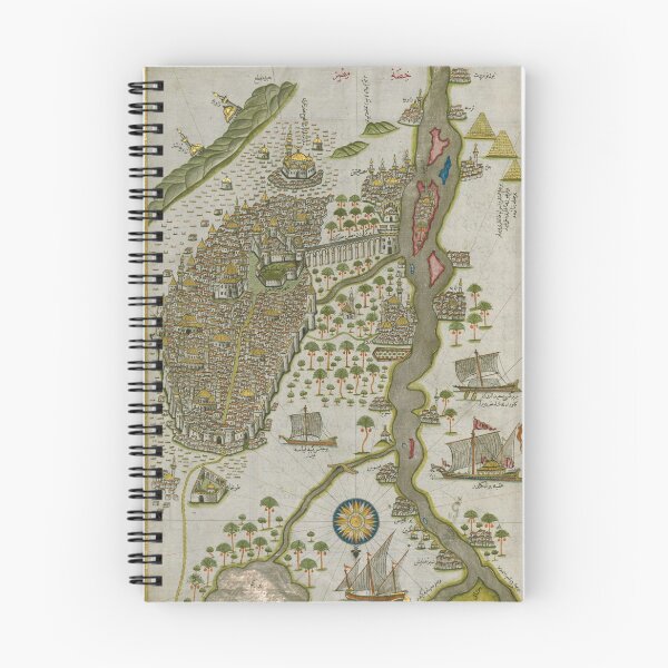 Item preview, Antique cartography: ancient map of Cairo, Egypt, from the Book of Piri Reis designed and sold by AntiqueScience.