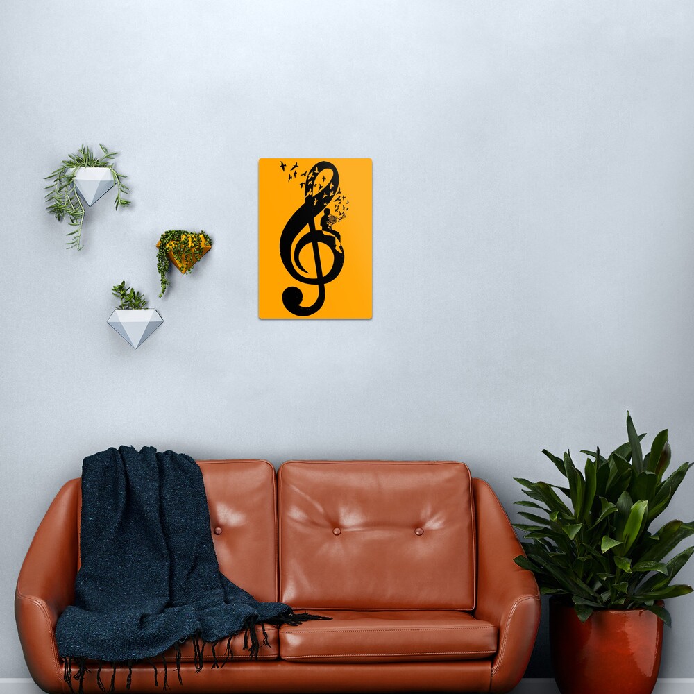Treble Clef - French Horn Metal Print