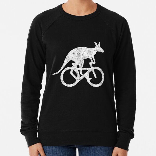 Kangaroo Riding Bicycle Funny Sport Motivation Training Gift Lightweight Sweatshirt