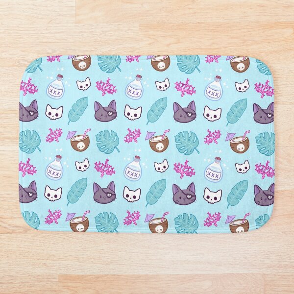 Pirate Cat // Turquoise | Nikury Bath Mat