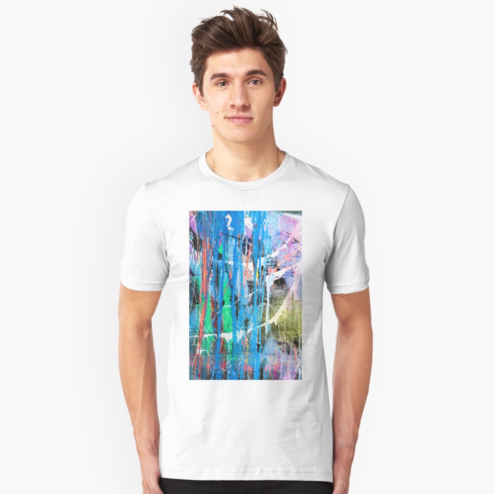 Dripping paint graffiti wall Slim Fit T-Shirt