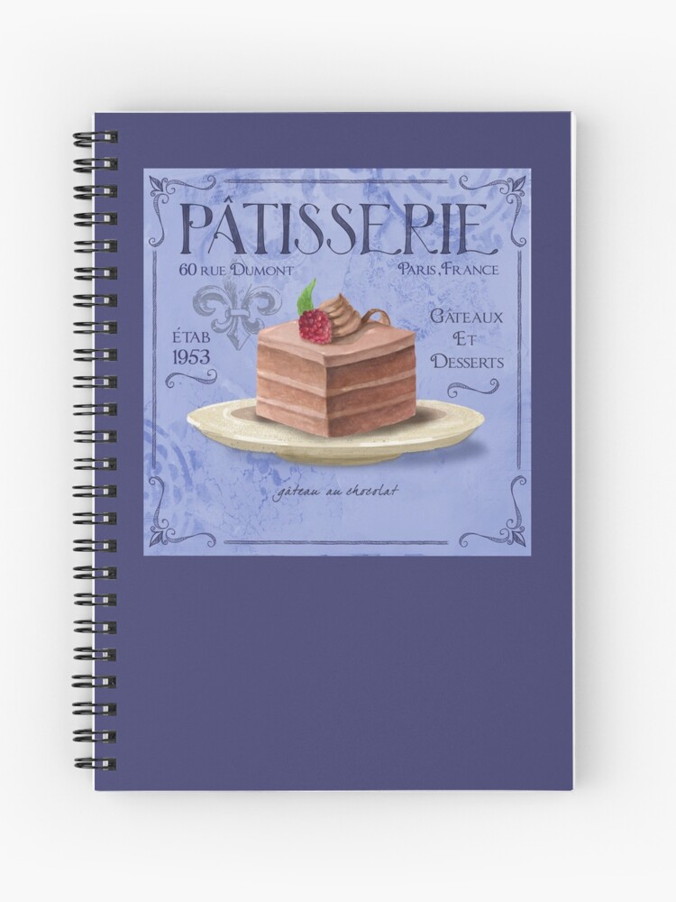 Patisserie Gateau Au Chocolat French Art And Decor Spiral Notebook By Fionastokes Redbubble