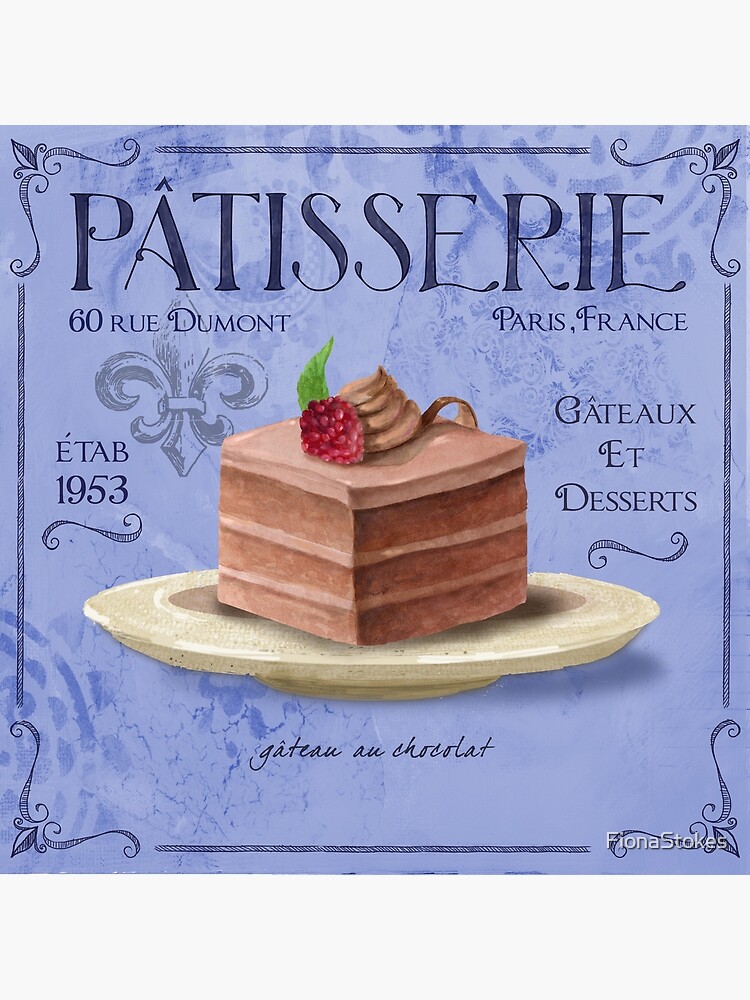 Patisserie Gateau Au Chocolat French Art And Decor Greeting Card By Fionastokes Redbubble