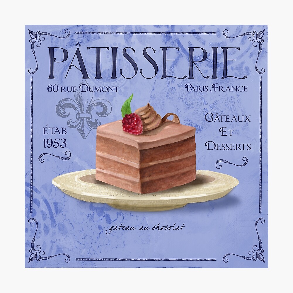 Patisserie Gateau Au Chocolat French Art And Decor Metal Print By Fionastokes Redbubble