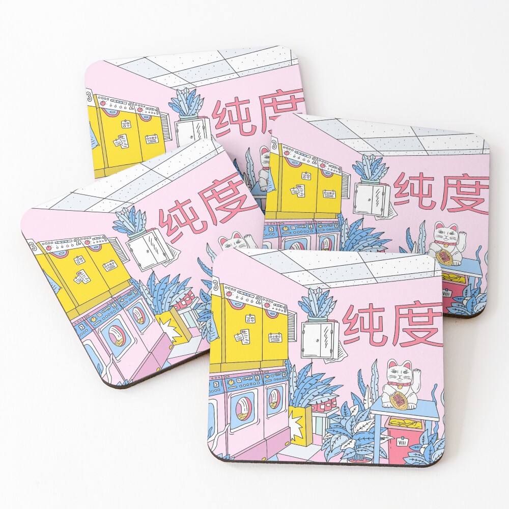 MANEKI WASH BLUE Coasters (Set of 4)