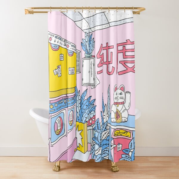 MANEKI WASH BLUE Shower Curtain