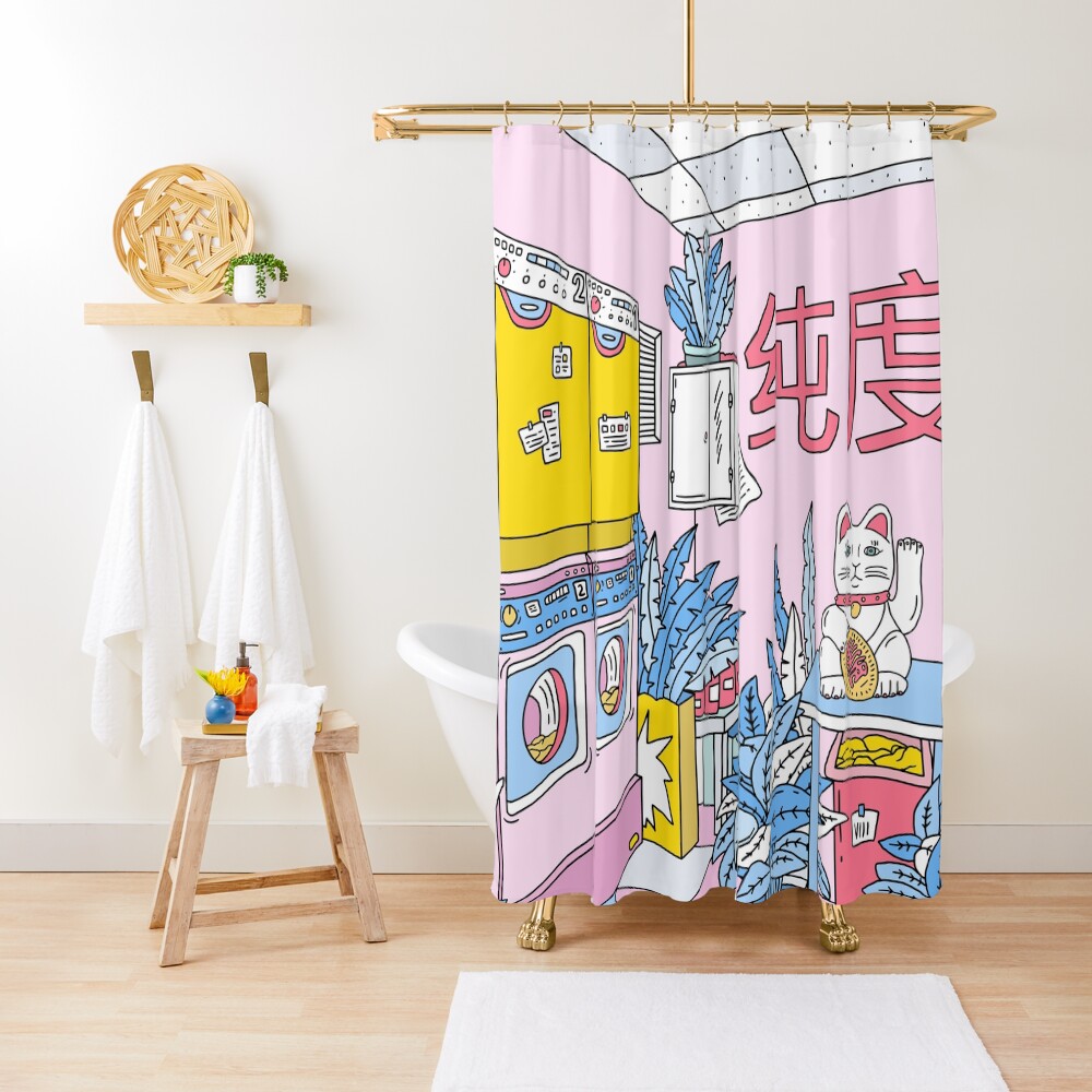 MANEKI WASH BLUE Shower Curtain