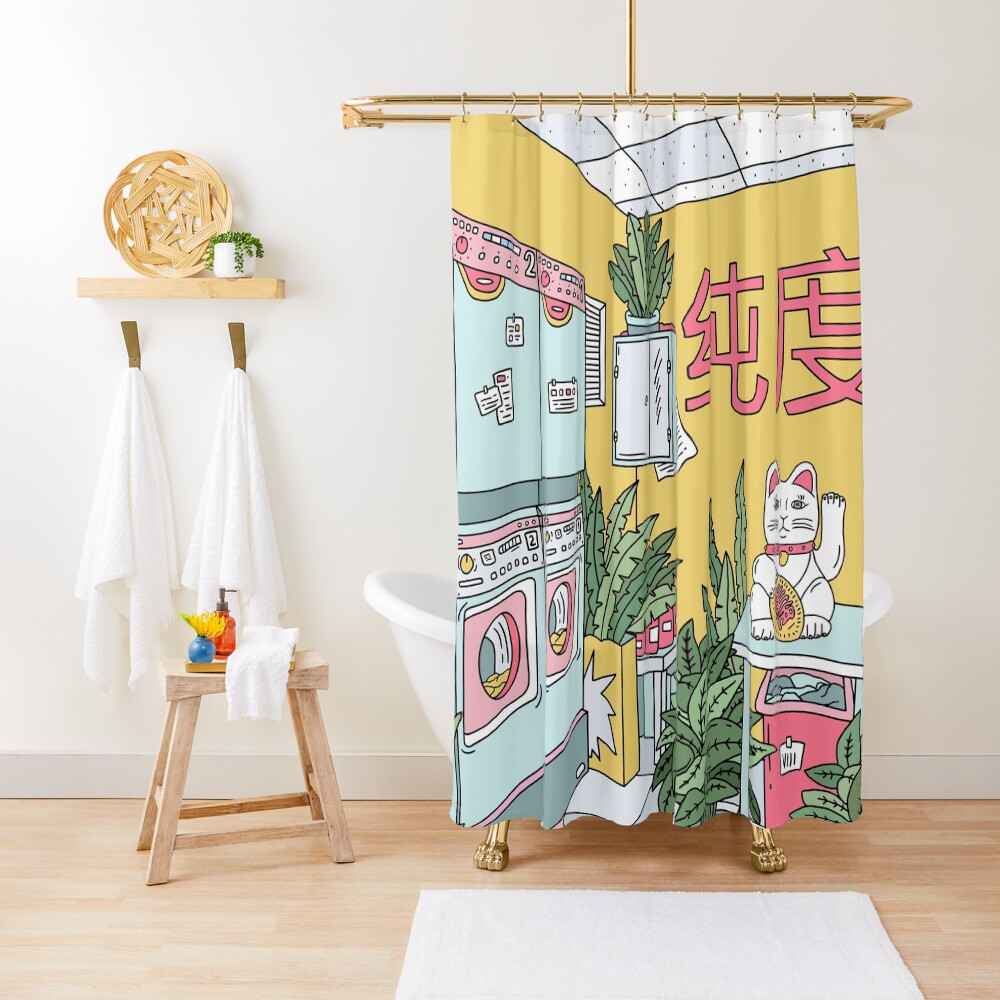 MANEKI WASH GREEN Shower Curtain