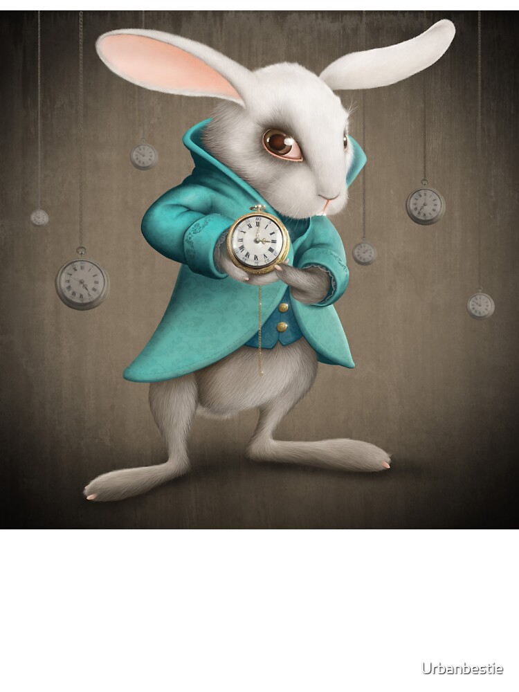 White Rabbit Vintage Clock Steampunk T Shirt White Rabbit Vintage Clock Steampunk T Shirt