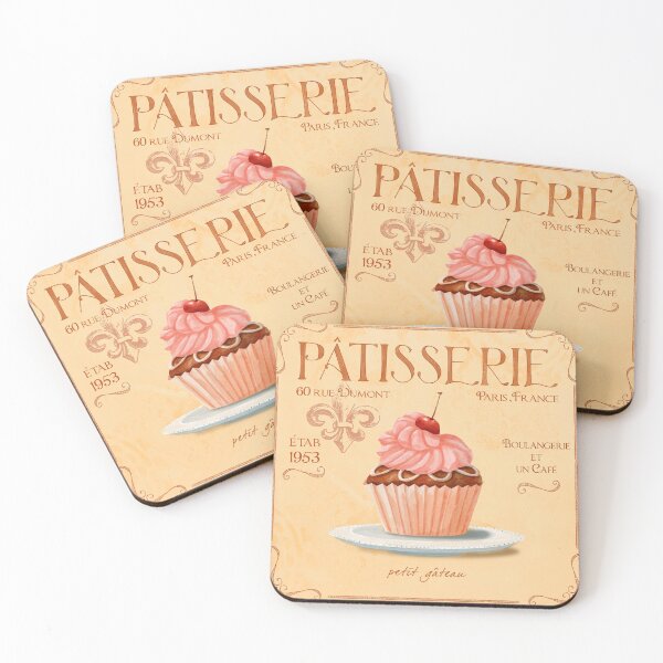 Item preview, Patisserie, Petit Gateau, Cupcake Art, French Typography designed and sold by FionaStokes.