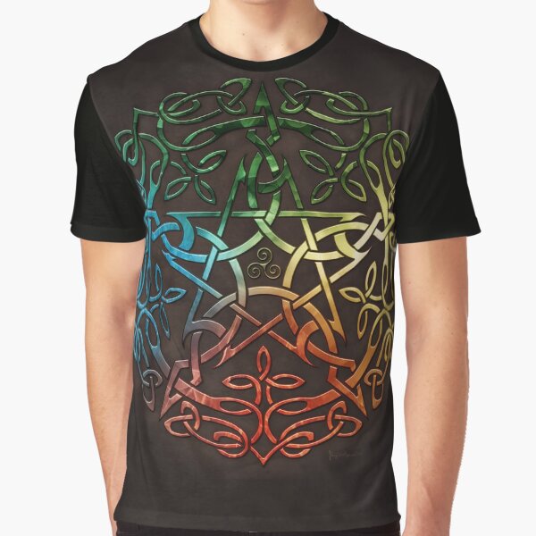 Elemental Celtic Knotwork Pentacle Graphic T-Shirt