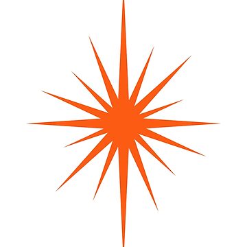 Artwork thumbnail, Orange Starburst Mid Century Modern by Orchard Berry