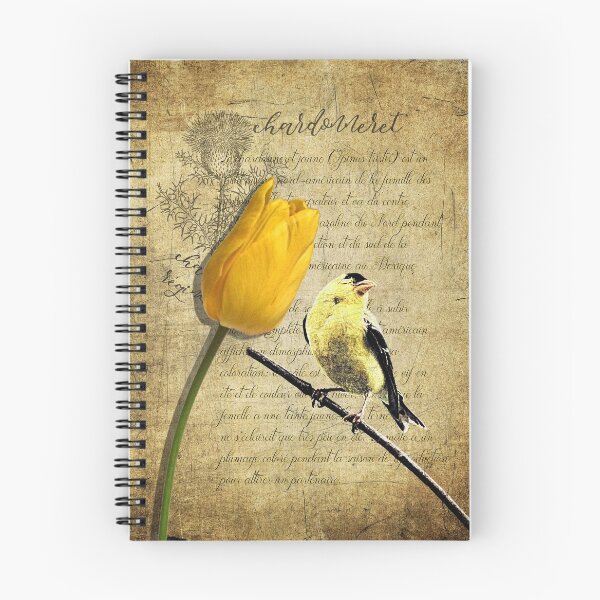 Item preview, Rustic Goldfinch Journal type Tulip Modern Country Modern Cottage Chic Art A257 designed and sold by byNicol.