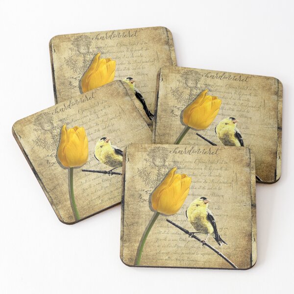 Item preview, Rustic Goldfinch Journal type Tulip Modern Country Modern Cottage Chic Art A257 designed and sold by byNicol.